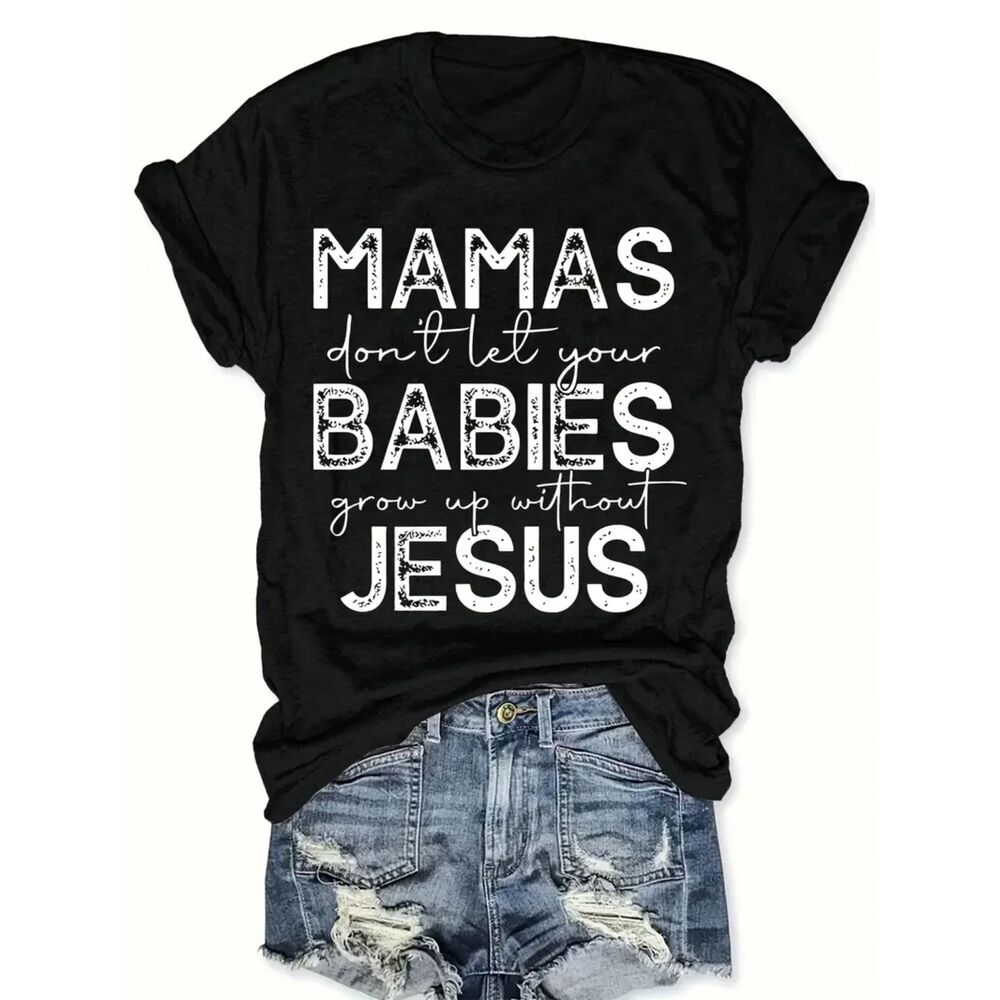 Women's Crew Neck T-Shirt with Inspirational Christian Message Size XXL